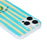 For iPhone 15 Case Heat Transfer Striped Pattern Soft TPU Anti-Scratch Phone Cover - Green - 3
