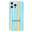 For iPhone 14 Pro Case Heat Transfer Striped Pattern Soft TPU Anti-Scratch Phone Cover - Baby Blue - 2