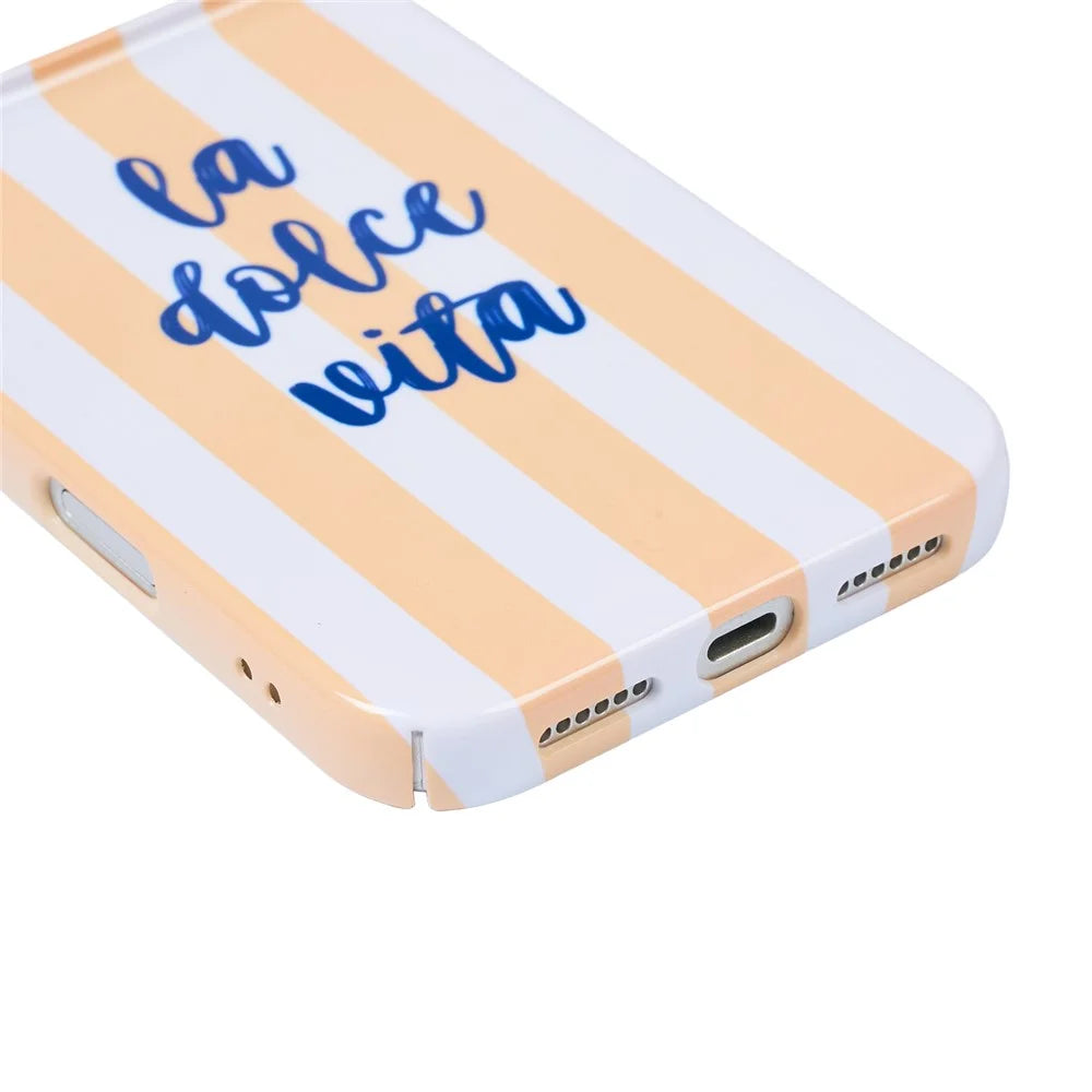 For iPhone 17 Pro Max Case IMD Striped Pattern Hard PC Protective Phone Cover - Orange - 4