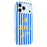 For iPhone 16 Case IMD Striped Pattern Hard PC Protective Phone Cover - Blue - 1