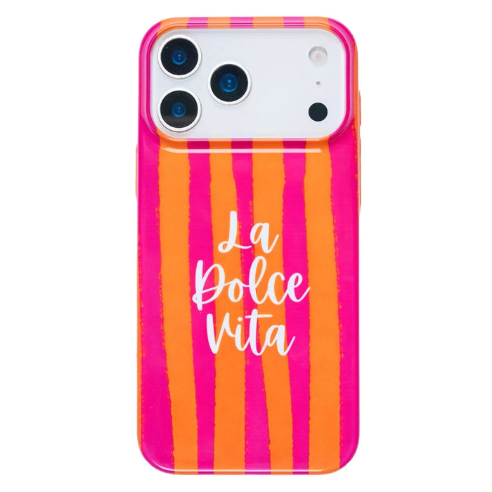For iPhone 15 Pro Case IMD Striped Pattern Hard PC Protective Phone Cover - Rose - 2
