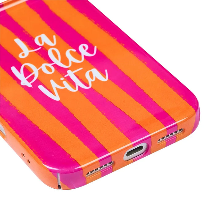 For iPhone 15 Pro Case IMD Striped Pattern Hard PC Protective Phone Cover - Rose - 4