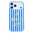 For iPhone 15 Case IMD Striped Pattern Hard PC Protective Phone Cover - Blue - 2
