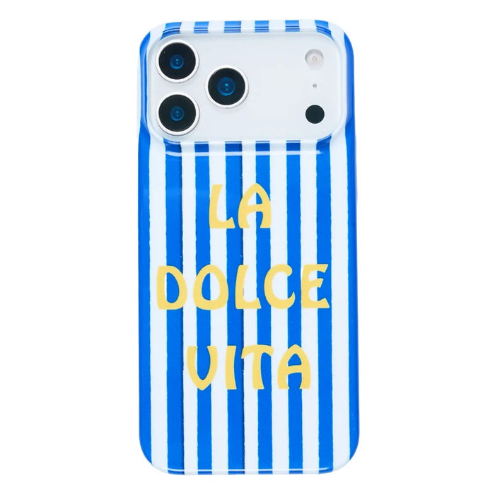 For iPhone 15 Case IMD Striped Pattern Hard PC Protective Phone Cover - Blue - 2