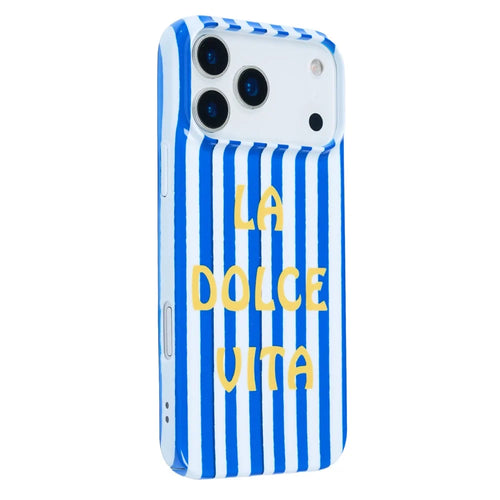 For iPhone 13 Pro Max Case IMD Striped Pattern Hard PC Protective Phone Cover - Blue - 1