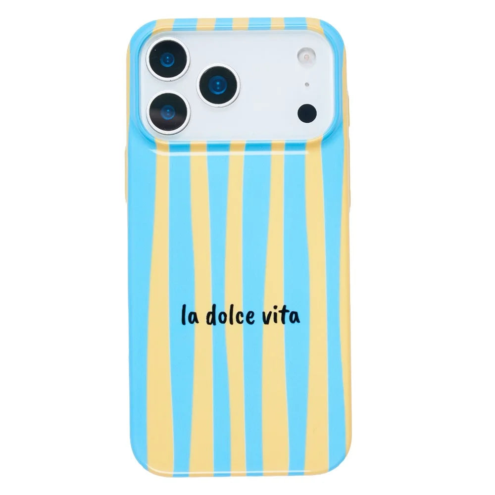 For iPhone 11 Pro Max Case IMD Striped Pattern Hard PC Protective Phone Cover - Baby Blue - 2