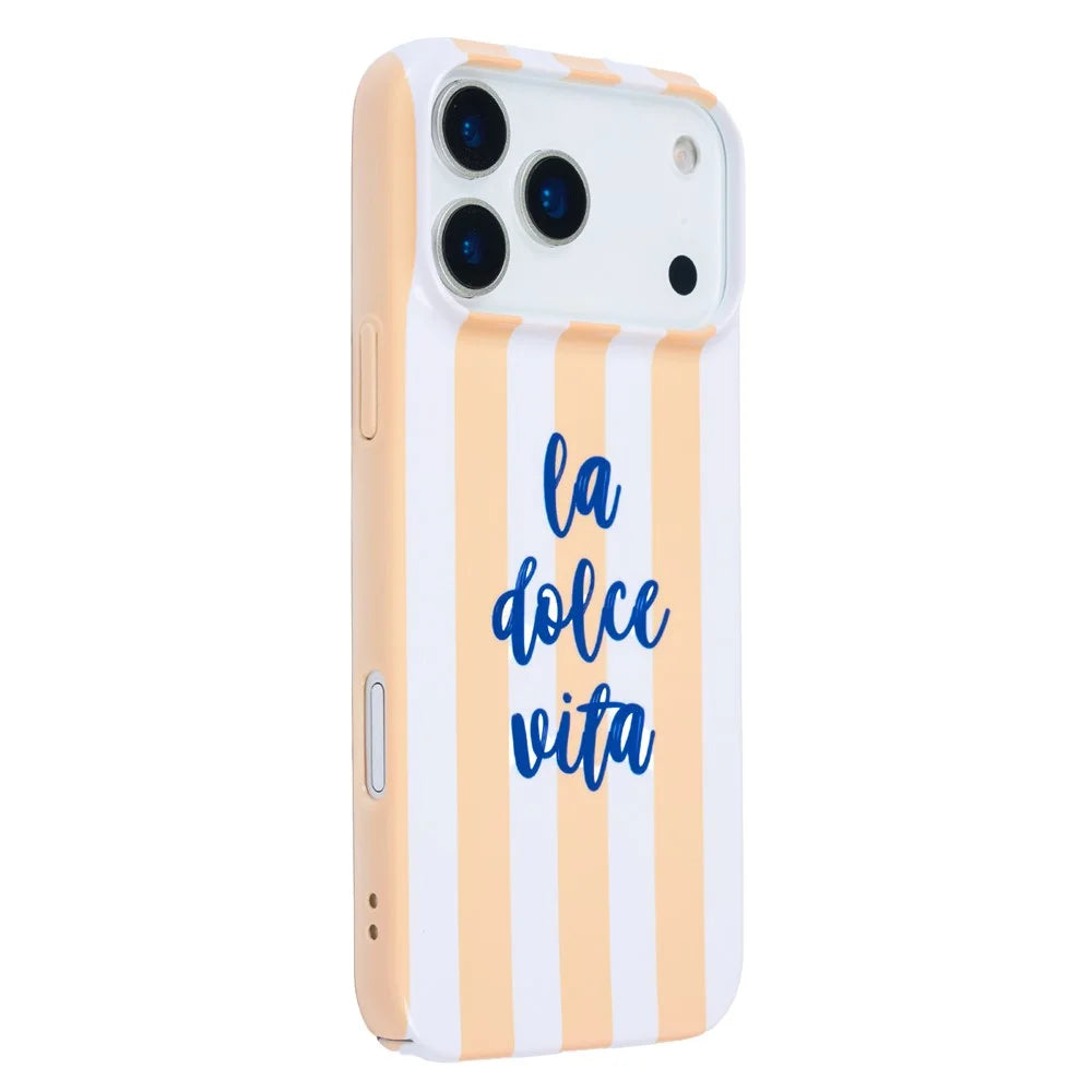 For iPhone 11 Case IMD Striped Pattern Hard PC Protective Phone Cover - Orange - 1