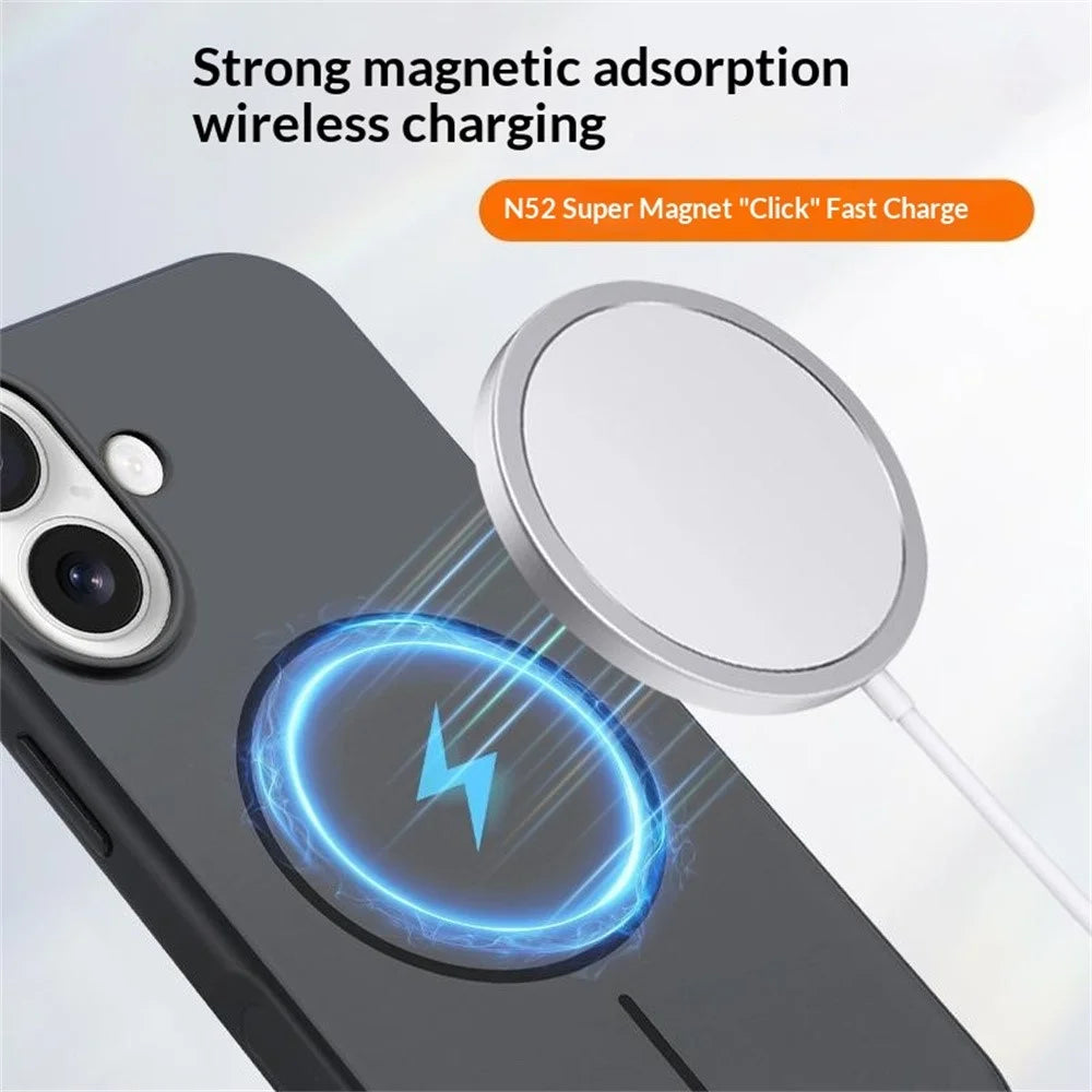 For iPhone 17 Magnetic Case Skin Feel PC TPU 2 in 1 Shockproof Phone Cover - Orange - 4