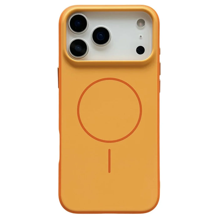 For iPhone 17 Pro Magnetic Case Skin Feel PC TPU 2 in 1 Shockproof Phone Cover - Orange - 1