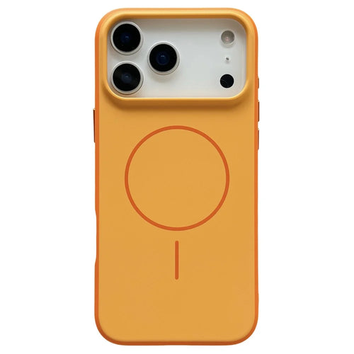 For iPhone 17 Pro Max Magnetic Case Skin Feel PC TPU 2 in 1 Shockproof Phone Cover - Orange - 1