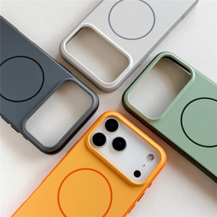 For iPhone 17 Pro Max Magnetic Case Skin Feel PC TPU 2 in 1 Shockproof Phone Cover - Orange - 7