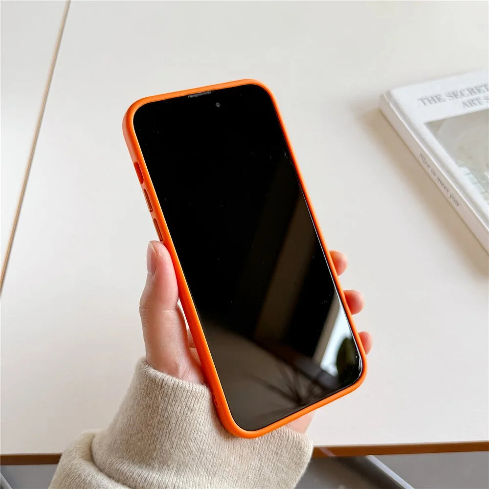 For iPhone 16 Pro Max Magnetic Case Skin Feel PC TPU 2 in 1 Shockproof Phone Cover - Orange - 3