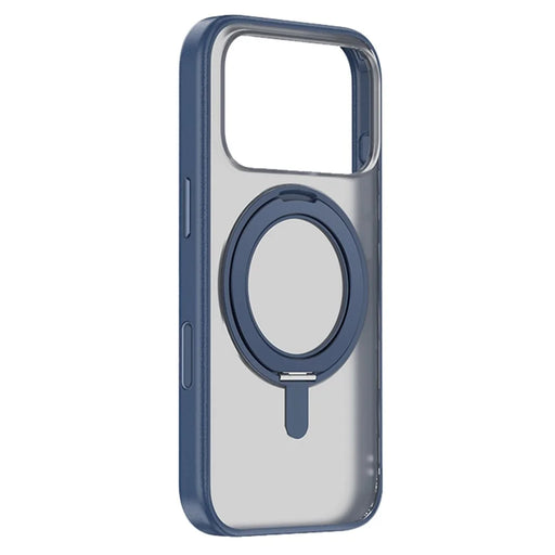 ZGA for iPhone 17 Pro Max Magnetic Case Rotating Kickstand PC + TPU Matte Phone Protective Cover - Blue - 1