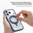 ZGA for iPhone 17 Pro Max Magnetic Case Rotating Kickstand PC + TPU Matte Phone Protective Cover - Blue - 3