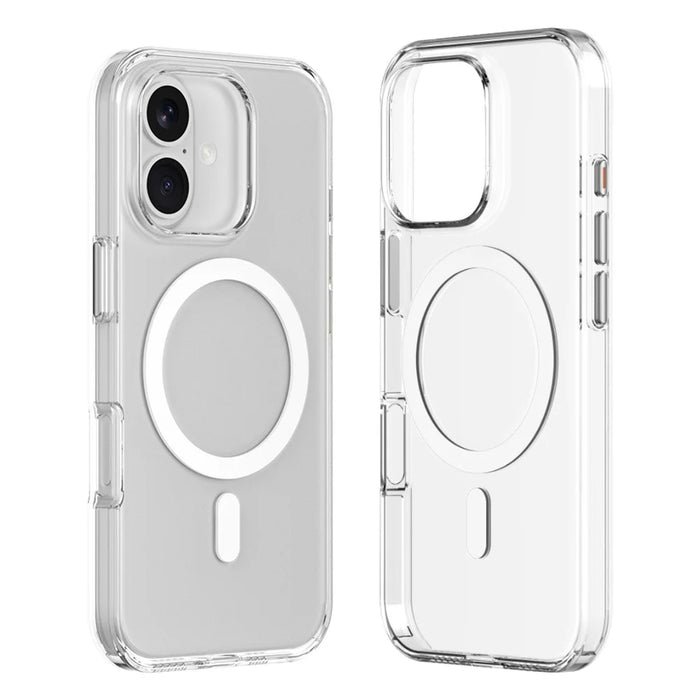 ZGA for iPhone 16 Magnetic Case Hard PC Anti-Scratch Clear Back Phone Cover - Transparent - 1