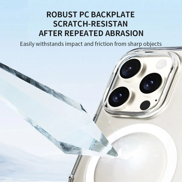 ZGA for iPhone 16 Magnetic Case Hard PC Anti-Scratch Clear Back Phone Cover - Transparent - 5