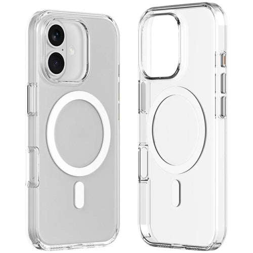 ZGA for iPhone 16 Plus Magnetic Case Hard PC Anti-Scratch Clear Back Phone Cover - Transparent - 1