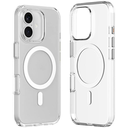 ZGA for iPhone 16 Plus Magnetic Case Hard PC Anti-Scratch Clear Back Phone Cover - Transparent - 1