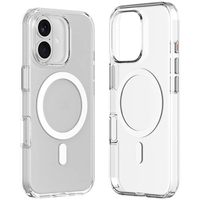 ZGA for iPhone 16 Plus Magnetic Case Hard PC Anti-Scratch Clear Back Phone Cover - Transparent - 1