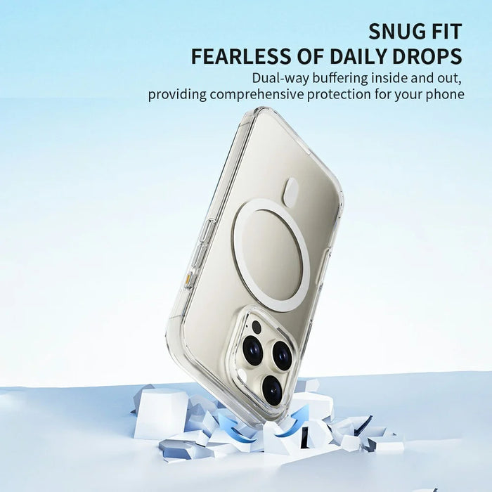 ZGA for iPhone 16 Pro Magnetic Case Hard PC Anti-Scratch Clear Back Phone Cover - Transparent - 6