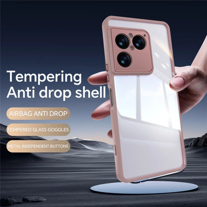 For Sony Xperia 1 VIII Case Acrylic TPU Metal Armor Shockproof Protective Cover - Pink - 2