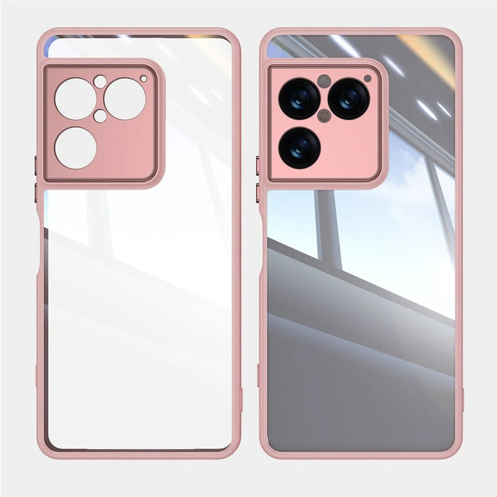For Sony Xperia 1 VIII Case Acrylic TPU Metal Armor Shockproof Protective Cover - Pink - 4