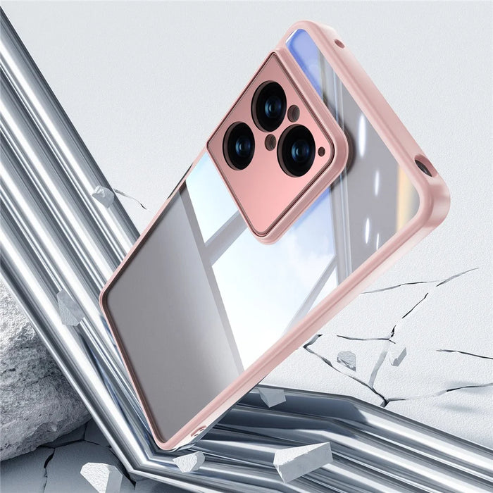 For Sony Xperia 1 VIII Case Acrylic TPU Metal Armor Shockproof Protective Cover - Pink - 6
