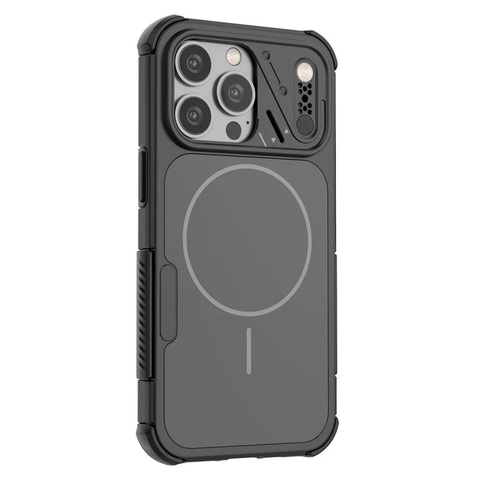 For iPhone 13 Pro Case Shockproof Airbag PC+TPU Phone Cover Compatible with MagSafe - Black - 1