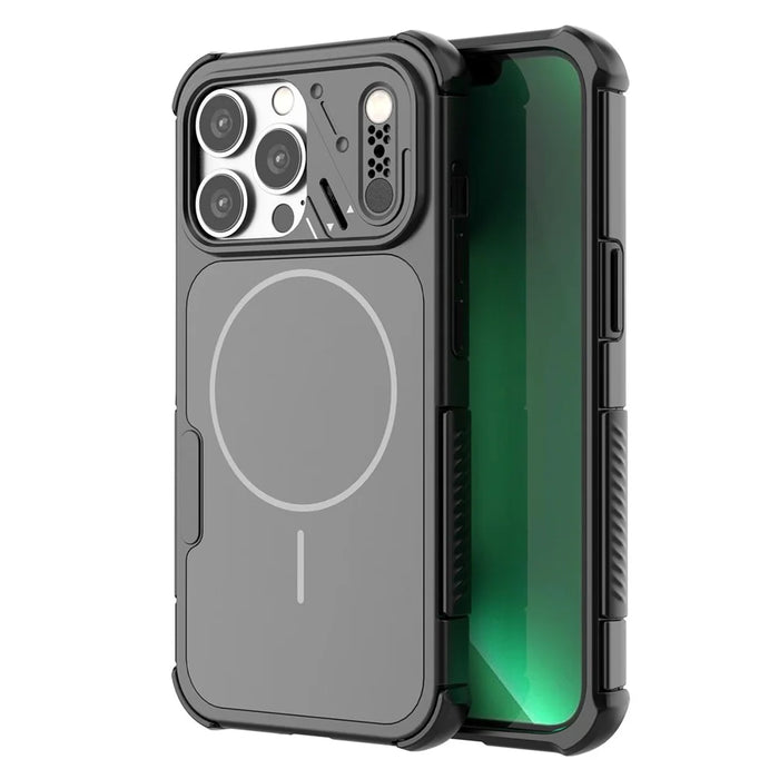 For iPhone 13 Pro Case Shockproof Airbag PC+TPU Phone Cover Compatible with MagSafe - Black - 2