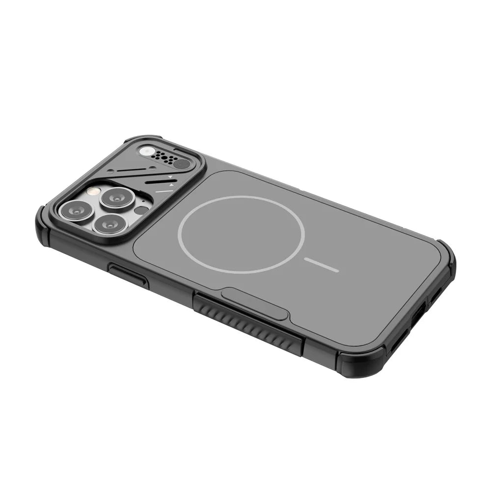 For iPhone 13 Pro Max Case Shockproof Airbag PC+TPU Phone Cover Compatible with MagSafe - Black - 2