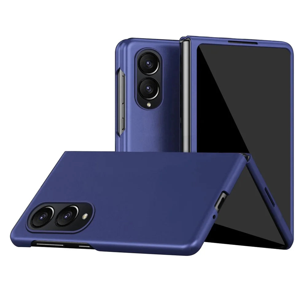 For Samsung Galaxy Z Fold8 Electroplated Protective Case Anti-Fingerprint Frosted PC Phone Cover - Sapphire - 1