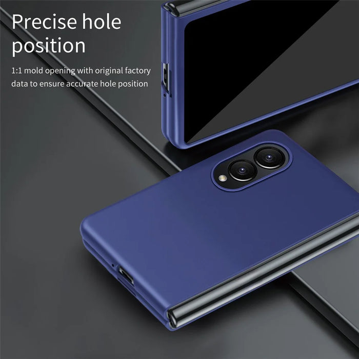 For Samsung Galaxy Z Fold8 Electroplated Protective Case Anti-Fingerprint Frosted PC Phone Cover - Sapphire - 6