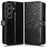 For Oukitel C26 Wallet Case Dot Pattern Imprint PU Leather Phone Cover with Wrist Strap - Black - 1
