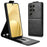 For Oukitel C26 Stand Case Magnetic Clasp Vertical Flip Leather Phone Cover with Card Holder - Black - 3