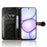 For Realme C100 4G Wallet Case Dot Pattern Imprint PU Leather Phone Cover with Wrist Strap - Black - 3