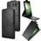 For TECNO Spark 50 5G Stand Case Magnetic Clasp Vertical Flip Leather Phone Cover with Card Holder - Black - 1