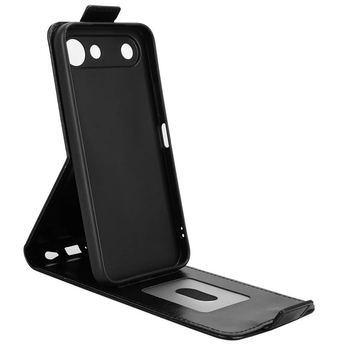For TECNO Spark 50 5G Stand Case Magnetic Clasp Vertical Flip Leather Phone Cover with Card Holder - Black - 2