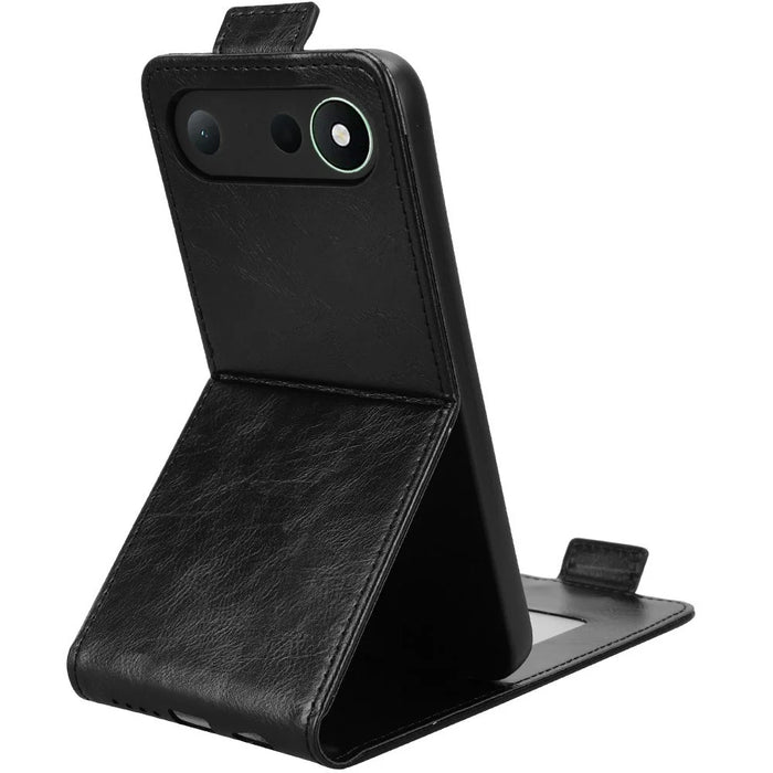 For TECNO Spark 50 5G Stand Case Magnetic Clasp Vertical Flip Leather Phone Cover with Card Holder - Black - 4