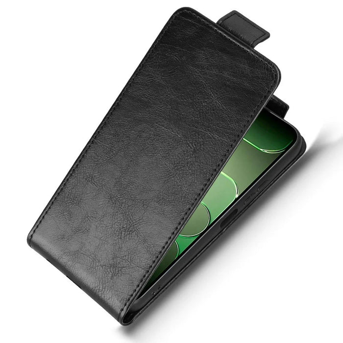 For TECNO Spark 50 5G Stand Case Magnetic Clasp Vertical Flip Leather Phone Cover with Card Holder - Black - 5