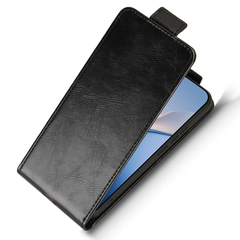 For vivo iQOO Z11 5G  /  T5 Pro 5G Stand Case Magnetic Clasp Vertical Flip Leather Phone Cover with Card Holder - Black - 5