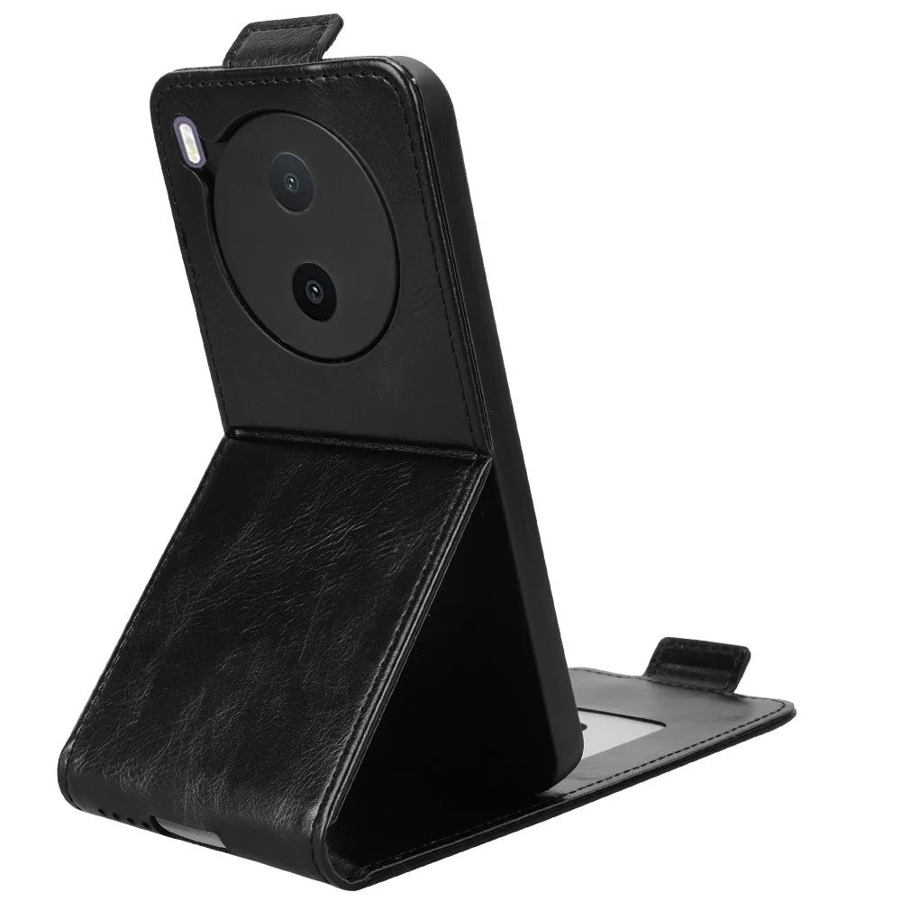 For vivo Y600 Pro 5G Stand Case Magnetic Clasp Vertical Flip Leather Phone Cover with Card Holder - Black - 4