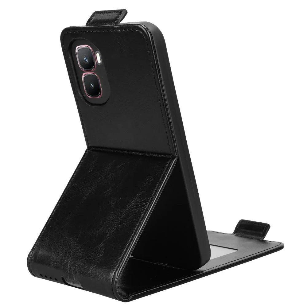 For Infinix GT 50 Pro 5G Stand Case Magnetic Clasp Vertical Flip Leather Phone Cover with Card Holder - Black - 4