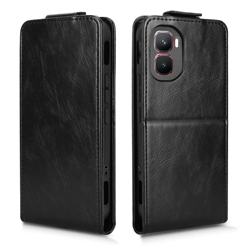 For Infinix GT 50 Pro 5G Stand Case Magnetic Clasp Vertical Flip Leather Phone Cover with Card Holder - Black - 6