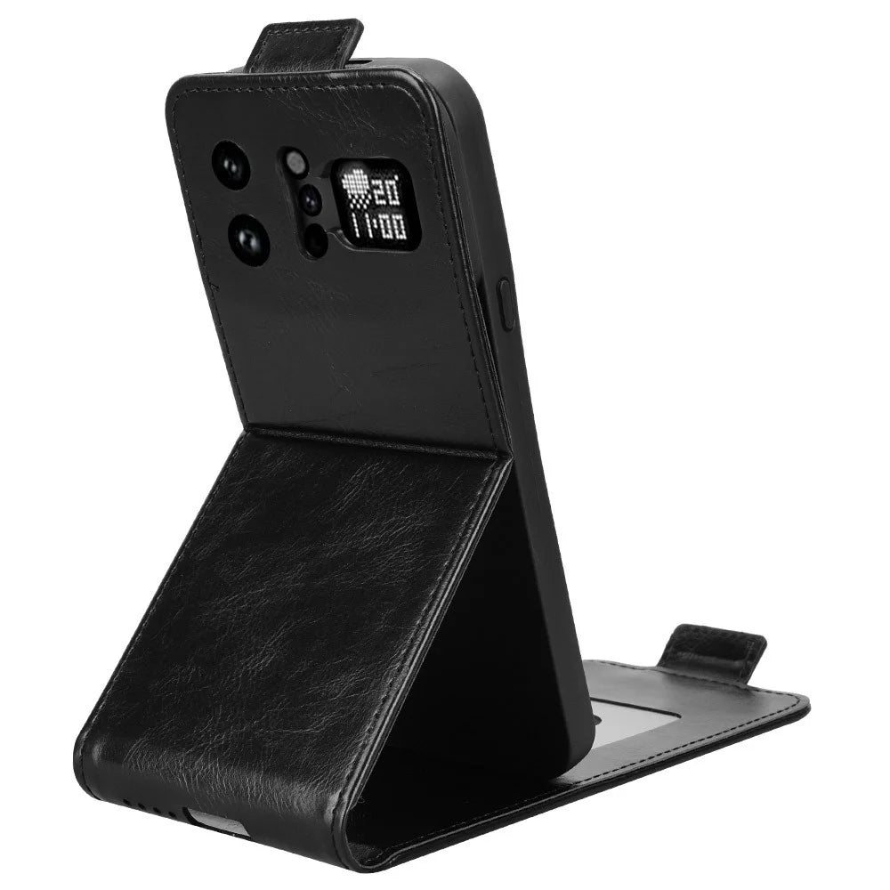 For Infinix Note 60 Ultra 5G Stand Case Magnetic Clasp Vertical Flip Leather Phone Cover with Card Holder - Black - 4