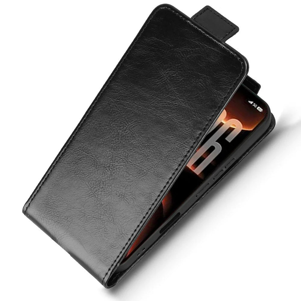 For Infinix Note 60 Ultra 5G Stand Case Magnetic Clasp Vertical Flip Leather Phone Cover with Card Holder - Black - 5