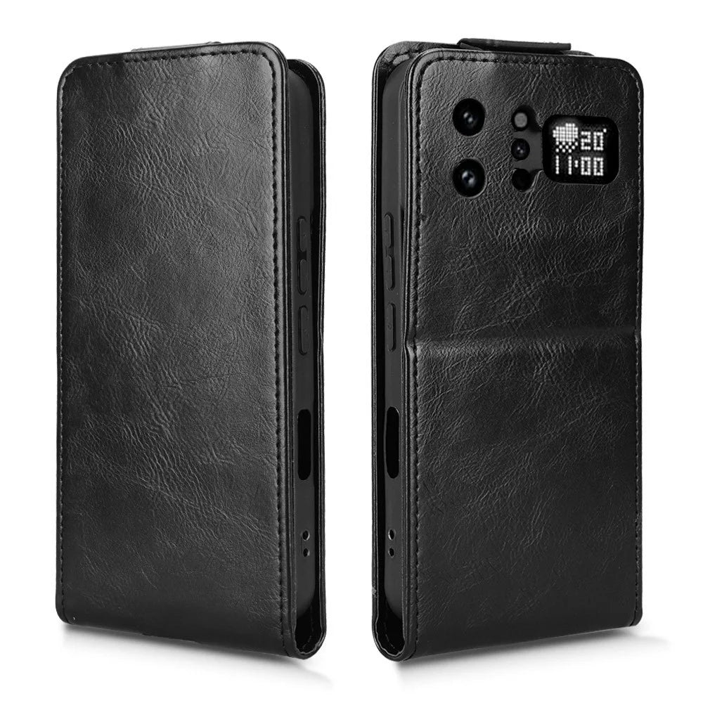 For Infinix Note 60 Ultra 5G Stand Case Magnetic Clasp Vertical Flip Leather Phone Cover with Card Holder - Black - 6