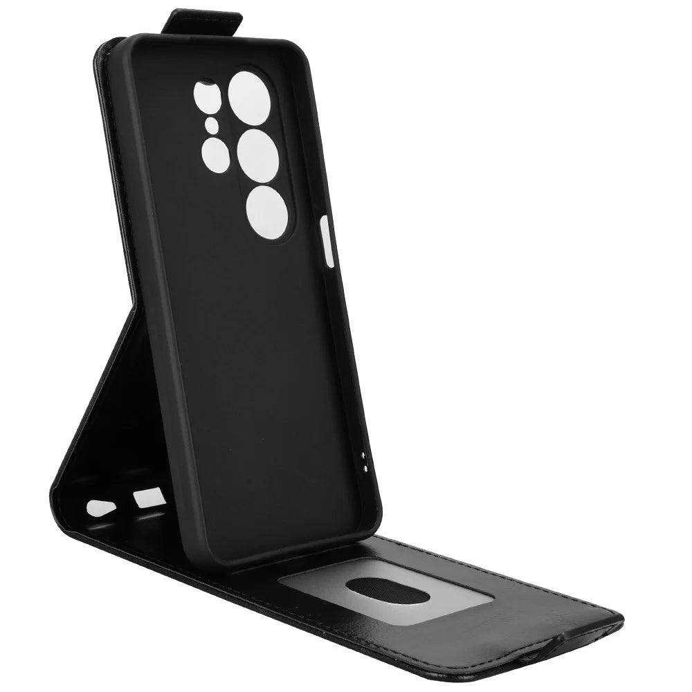 For Blackview Wave 10 Stand Case Magnetic Clasp Vertical Flip Leather Phone Cover with Card Holder - Black - 2