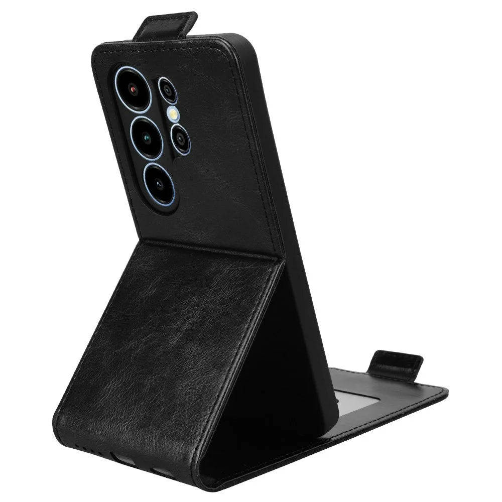 For Blackview Wave 10 Stand Case Magnetic Clasp Vertical Flip Leather Phone Cover with Card Holder - Black - 4