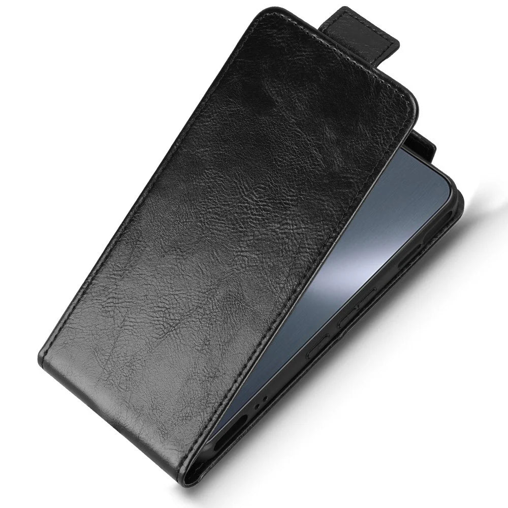For ZTE nubia Neo 5 GT 5G Stand Case Magnetic Clasp Vertical Flip Leather Phone Cover with Card Holder - Black - 5