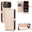 For Oukitel C17 Wallet Case Dot Pattern Imprint PU Leather Phone Cover with Wrist Strap - Rose Gold - 5
